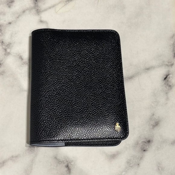 Senreve Passport Holder in Black Pebbled Italian Leather – Made in Italy - Picture 1 of 7